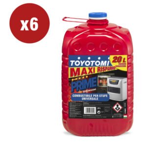 6 TANICHE DA 20 LITRI DI COMBUSTIBILE LIQUIDO "TOYOTOMI PRIME"