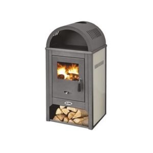 Stufa A Legna In Acciaio 8,3 kW Con Vano Portalegna